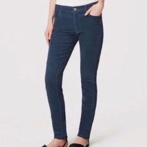 Ann Taylor loft Curvy skinny blue velvet corduroy jeans pants size 25 0